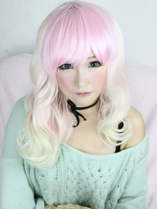 Perruque lolita adorable à mèches multicolores