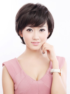 Perruque de cheveux humains noire frisée ébouriffée