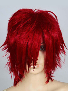 Perruque rouge courte en synthétique
