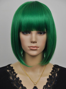 Courte perruque tout droit vert