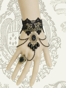 Bracelet Lolita de coton noir classique