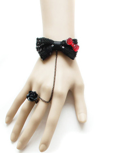 Bow noir coton Fashion Lolita Bracelet