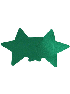 Pasties en satin mat verts de forme étoile