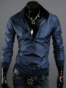 Stylish Dark Navy Cotton Jacket For Men