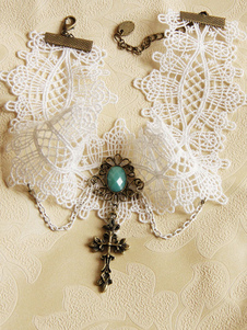 Blanc coton Lolita Collier croix
