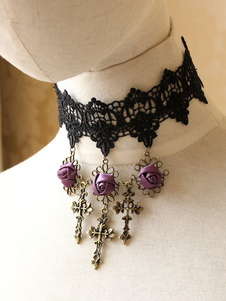 Mode de coton violet Gothique Lolita collier