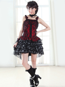 Chemisier lolita punk en coton à bretelles