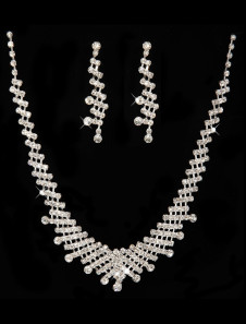 Ensemble de bijoux élégant de soirée rhinestone