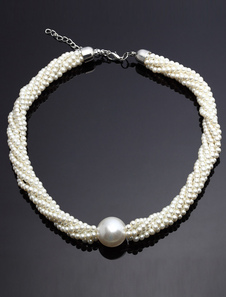 Collier de mariée avec fausses perles
