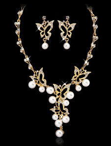 Ensemble de bijoux nuptiaux pour la mariée papillon de perles