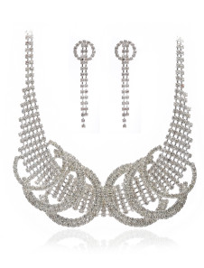 Homard métalliques argent griffe fermoir diamant bijoux de mariée Set