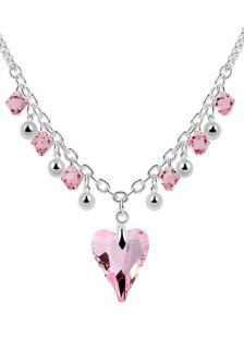 Sweet Heart Shape Metal Crystal Necklace For Women