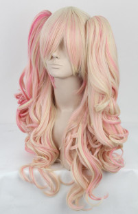 Perruque synthétiques rose longue dégradé