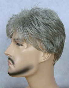 Perruque homme synthétiques grise courte