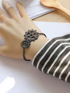 Bracelet de Style punk coton unisexe Noir Lolita
