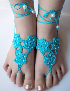 Élégants perles au Crochet, accessoiresaux pieds nus de femmes