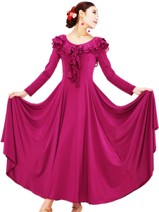 Elegant Milk Silk Lace Ballroom Dance Dress 