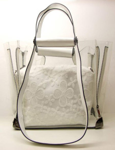 Sexy Lace Floral Print PVC Shoulder Bag For Women 