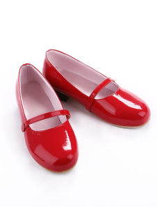 Kitashirakawa Anko en Faux cuir rouge Cosplay Shoes