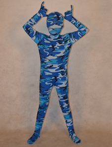 Toussaint Cosplay Costume de zentai enveloppé unisexe en lycra spandex détail camouflage pour enfant