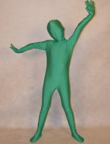 Costume de zentai vert foncé enveloppé pour enfant
