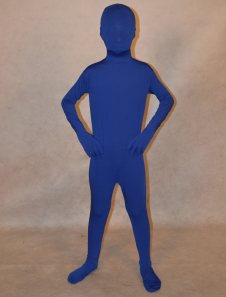 Vêtement de zentai bleu foncé enveloppé pour enfant