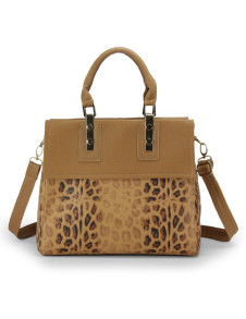 Novelty Tiger Print PU Leather Tote Bag For Woman 