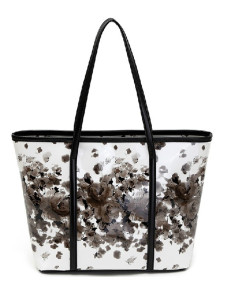 Chic White PU Leather Tote Bag For Woman