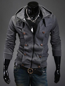 Assassin's Creed Desmond sweat beau noir à la mode en coton et col à revers