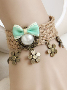 Arc vert frais coton Lolita mignon Bracelet
