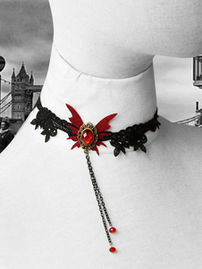 Collier Lolita de coton noir tendance