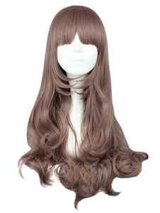 Adorable perruque lolita longue à mèches couleur taupe