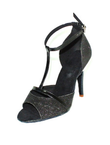 Chaussure de danse latine en tissu de paillettes à talon aigu et peep-toe