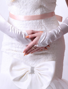 Gants de mariage Ivoire Simple