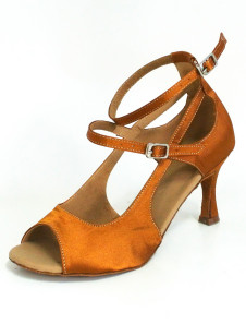 Chaussures de danse latine en satin à peep-toe