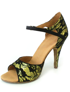 Chaussures de danse latine en dentelle à peep-toe