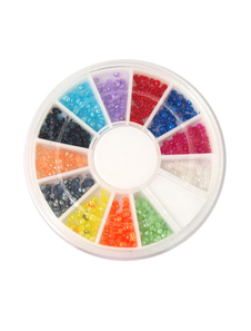 Brillant couleur unie 12 couleurs simili-cuir autocollants pour ongles