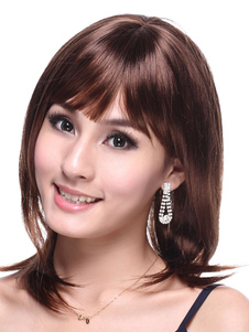 Perruque moyenne marronne claire dégradée