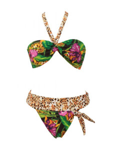 Fabuleux ensemble bikini sexy multicolore imprimé floral pour femme