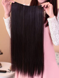 Extension de cheveux marronne synthétique