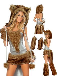 Costume de catwoman brun foncé en terry