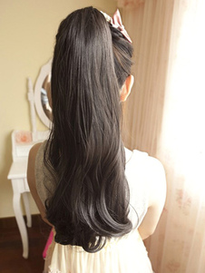 Magnifique noir synthétique Long Curly charmant Extensions de cheveux pour les femmes