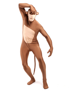 Vêtement de zentai marron clair de Singe motifs d'animaux en lycra spandex