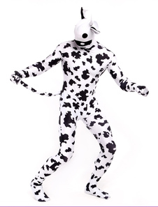 Toussaint Cosplay Costume de zentai blanc de Vache motifs d'animaux en lycra spandex enveloppé