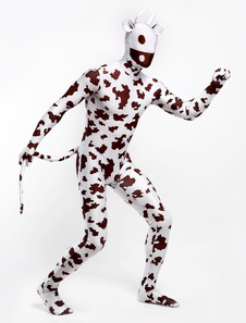 Toussaint Cosplay Costume de zentai marron de Vache motifs d'animaux en lycra spandex