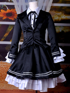 Toussaint Cosplay Costume Lolita Robe noire Vocaloid Hatsune Miku