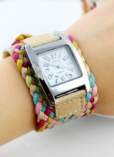 Montre femme multicolore à tisser