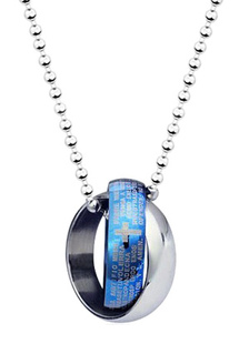 Collier d'acier inoxydable pour homme avec pendentif cerceaux