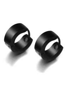 Boucles d'oreilles noires en acier inoxydable