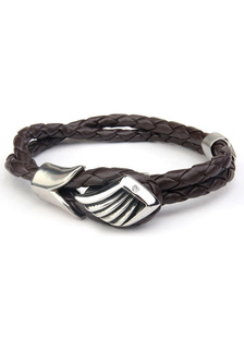 Bracelet de Faux cuir fermoir homard argent moderne griffe pour hommes